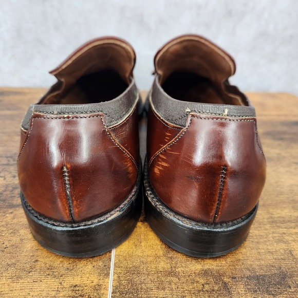 Allen Edmonds Biscayne Loafers Mens 11 AAA Brown Leather Tassel‎ Dress Shoes main image 7